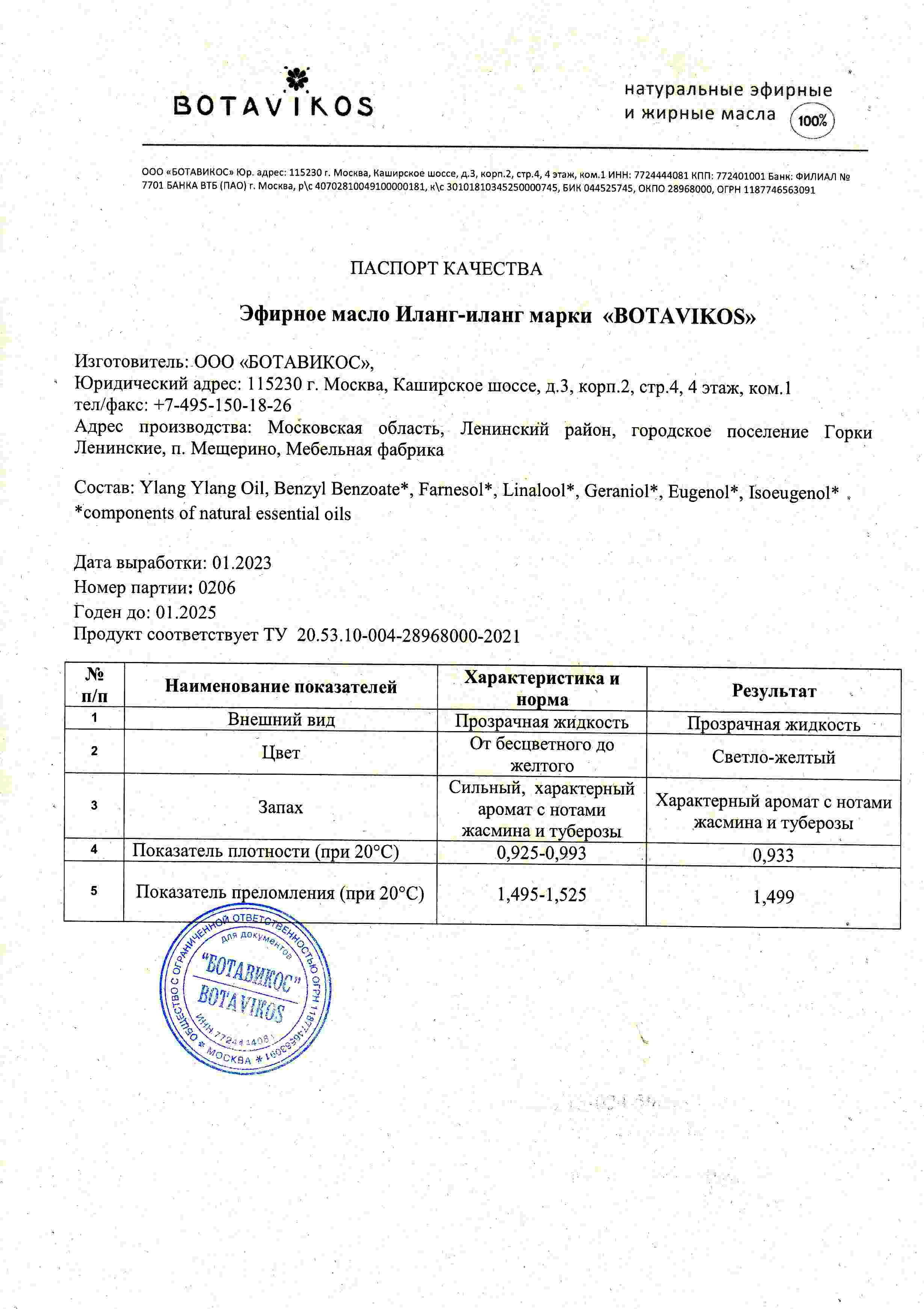 Паспорт №012023